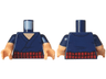 Torso Robe with Black Trim, Dark Red and Red Sash, Medium Tan Neck Pattern / Medium Tan Arms with Molded Dark Blue Short Sleeves / Medium Tan Hands