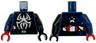 Torso Armor, Silver and White Spider Logo, Red Stripes, Black Symbiote Tendrils, Utility Belt with Buckle, Star on Back Pattern / Black Arm Left / Dark Blue Arm Right / Black Hand Left / Red Hand Right