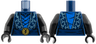 Torso Robe over Blue Tunic, Metallic Light Blue Lightning on Wide Hems, Gold Buckle Pattern / Black Arms / Black Hands