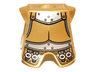 Minifigure Armor Breastplate with Leg Protection with Conquistador Silver Buckles Pattern