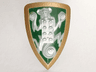 Large Figure Shield, 2 x 4 Brick Relief, Monkey with Green and Gold Pattern
