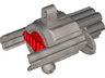 Projectile Launcher, Bionicle Weapon Cordak Blaster with Red Plunger and Dark Bluish Gray Barrel