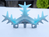Bionicle Weapon Ice Shield Half with Marbled Trans-Light Blue Pattern