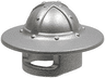 Minifigure, Headgear Helmet Castle Kettle Hat with Chin Guard and Broad Brim