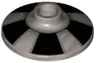 Dish 2 x 2 Inverted (Radar) with Black Trapezoids Hubcap Pattern