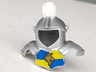 Duplo Wear Head Armor with White Top Feather and Blue and Yellow Breastplate with Lion and Crown Pattern