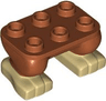 Legs with Plate Round 2 x 3 with Molded Tan Feet Pattern