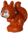 Squirrel, Mini Doll Style with Tan Face, Reddish Brown Eyes and Eyebrows, Black Nose and Mouth, Whiskers Pattern