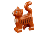 Cat, Standing with Black Eyes, Bright Pink Nose, Tan Muzzle and Chest, Reddish Brown Stripes Pattern