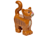 Cat, Standing with Black Eyes, Dark Pink Nose, Tan Muzzle and Chest, Reddish Brown Stripes Pattern