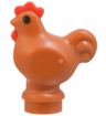 Chicken, Wide Base with Molded Red Comb and Wattle and Printed Black Eyes Pattern