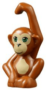 Ape, Friends Style, Baby with Bright Green Eyes, Black Nose, Dark Tan Face and Stomach Pattern (Orangutan)