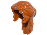 Minifigure, Hair Female Mid-Length Wavy, Pulled Back with Partial Bun, Side Bangs, Hole on Top