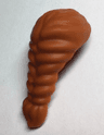 Mini Doll, Hair Friends Long Ponytail, French Braided, Pointed End, Hole on Top, 2 Holes on Back