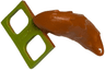 Minifigure Costume Tail Fluffy with Lime Hips Attachment Pattern - Flexible Rubber