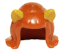 Minifigure, Hair Female Mid-Length Flipped Ends, Short Bangs, with Bright Light Orange Cat Ears Pattern