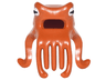 Minifigure, Headgear Mask Octopus Head with Wide Open Mouth and 7 Long Tentacles with White and Black Eyes Pattern