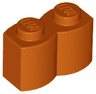 Brick, Modified 1 x 2 with Log Profile