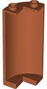 Cylinder Quarter 2 x 2 x 5 with 1 x 1 Cutout