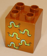Duplo, Brick 2 x 2 x 2 with Five Worms Pattern