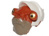 Minifigure, Head, Modified SW Mon Calamari with White Hat and Pearl Gold and Black Eyes Pattern (Quarrie)