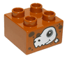 Duplo, Brick 2 x 2 with Dinosaur Skull Pattern