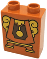 Duplo, Brick 1 x 2 x 2 with Cogsworth Clock Body with Gold Pendulum and Sides Pattern