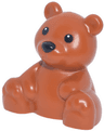 Duplo Bear Baby Cub, Sitting with Black Eyes and Nose Pattern (Teddy Bear)