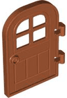 Door 1 x 4 x 6 Curved Top with Window with 4 Panes and Stud Handle, Reinforced Edge