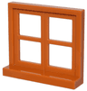 Window 1 x 4 x 3, Square with 4 Panes and Sill