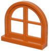 Window 1 x 4 x 3, Rounded Top with 4 Panes and Sill
