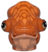 Minifigure, Head, Modified SW Mon Calamari with Orange Markings, Nougat Neck, and Olive Green and Black Eyes with Eyelids Pattern (Lt. Beyta)