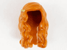 Minifigure, Hair Long and Wavy with Left Part with Gold Clip on Right Side Pattern