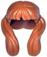 Minifigure, Hair Female Long with Bangs and Front Pigtails - Flexible Rubber