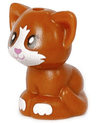 Cat, Friends Style, Baby Kitten, Sitting with Black Eyes, Dark Pink Nose and Mouth, and White Muzzle and Paws Pattern