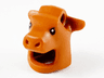 Minifigure, Headgear Head Cover, Costume Cow / Ox with Black Eyes Pattern