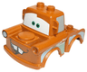 Duplo Car Body 2 Top Studs Truck with Cars Tow Mater Red Tongue Pattern