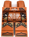 Hips and Legs with Loincloth with Silver Celtic Knot, Reddish Brown Belts, Olive Green Feathers, Shoe Tips Pattern