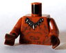 Torso Bare Chest with Muscles Outline, Tattoos, Animal Tooth / Claw Necklace Pattern / Dark Orange Arms / Reddish Brown Hands