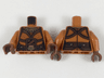 Torso Female, Gold Necklace and Lion Head Belt Buckle, Reddish Brown Belt and Trim Pattern / Dark Orange Arms / Reddish Brown Hands
