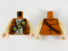Torso Jacket over Tan Shirt, Reddish Brown Bandolier with 3 Silver and Lime Canisters Pattern / Tan Arms / Light Nougat Hands