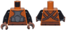 Torso SW Dark Silver Armor Plates with Dark Brown Back Straps and Reddish Brown Sash Pattern / Black Arms / Reddish Brown Hands