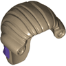 Minifigure, Hair Long Tied Back with Dark Purple Ribbon Pattern