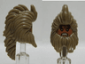 Minifigure, Head, Modified Beorn with Beard and Long Hair, Nougat Face with White Pupils and Bared Teeth Pattern