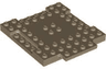 Brick, Modified 8 x 8 x 2/3 with 1 x 4 Indentations and 1 x 4 Plate