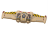 Minifigure Wings Mechanical Extended with Stud Holders with Black and Yellow Danger Stripes, Dark Red and Dark Bluish Gray Details Pattern