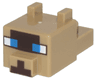 Creature Head Pixelated with Ears, Nose, and Face with Blue Eyes and Dark Brown Nose and Face Pattern (Minecraft Cat)