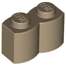 Brick, Modified 1 x 2 with Log Profile