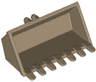 Vehicle, Digger Bucket 7 Teeth 3 x 6 with Locking 2 Finger Hinge