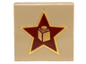 Tile 2 x 2 with Gold Star with Brick in Center Pattern